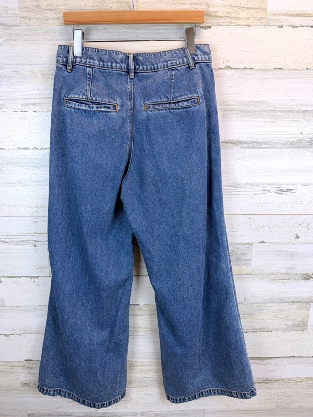 LOFT Wide Leg Jeans High Rise Trouser Denim Sz 8 Y2K Coastal Chic Casual - Picture 4 of 13